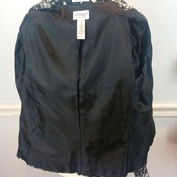 Villager Liz Claiborne Co. Black & White floral jacket/ blazer sz 12 Whimsigoth - Picture 10 of 10